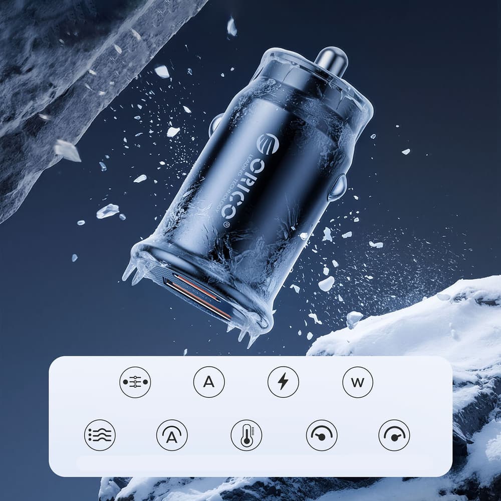 Orico PowerMini 30W avto polnilec USB-C + USB-A - črn 8