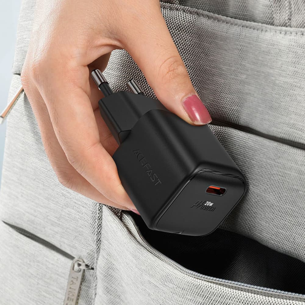 Acefast A73 Mini PD 20W GaN USB-C polnilec, črn 3