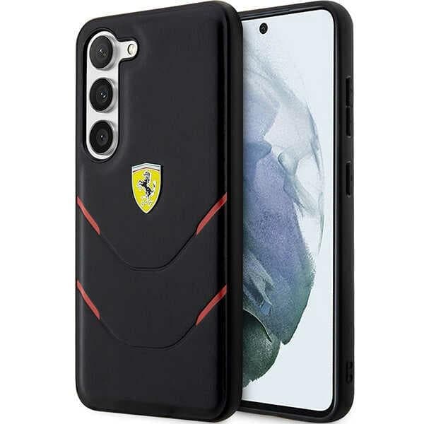 Ferrari Hot Stamp Lines ovitek za Samsung Galaxy S23+ S916 - črn