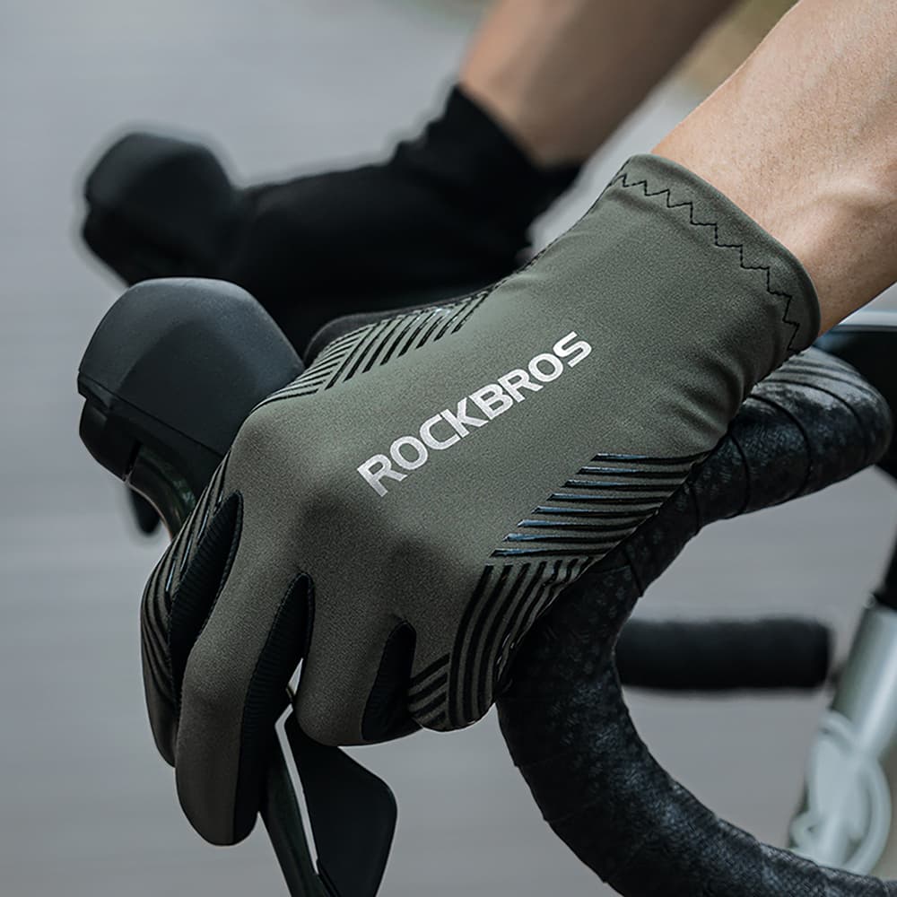 Rockbros kolesarske rokavice - polne, M - zelene 5