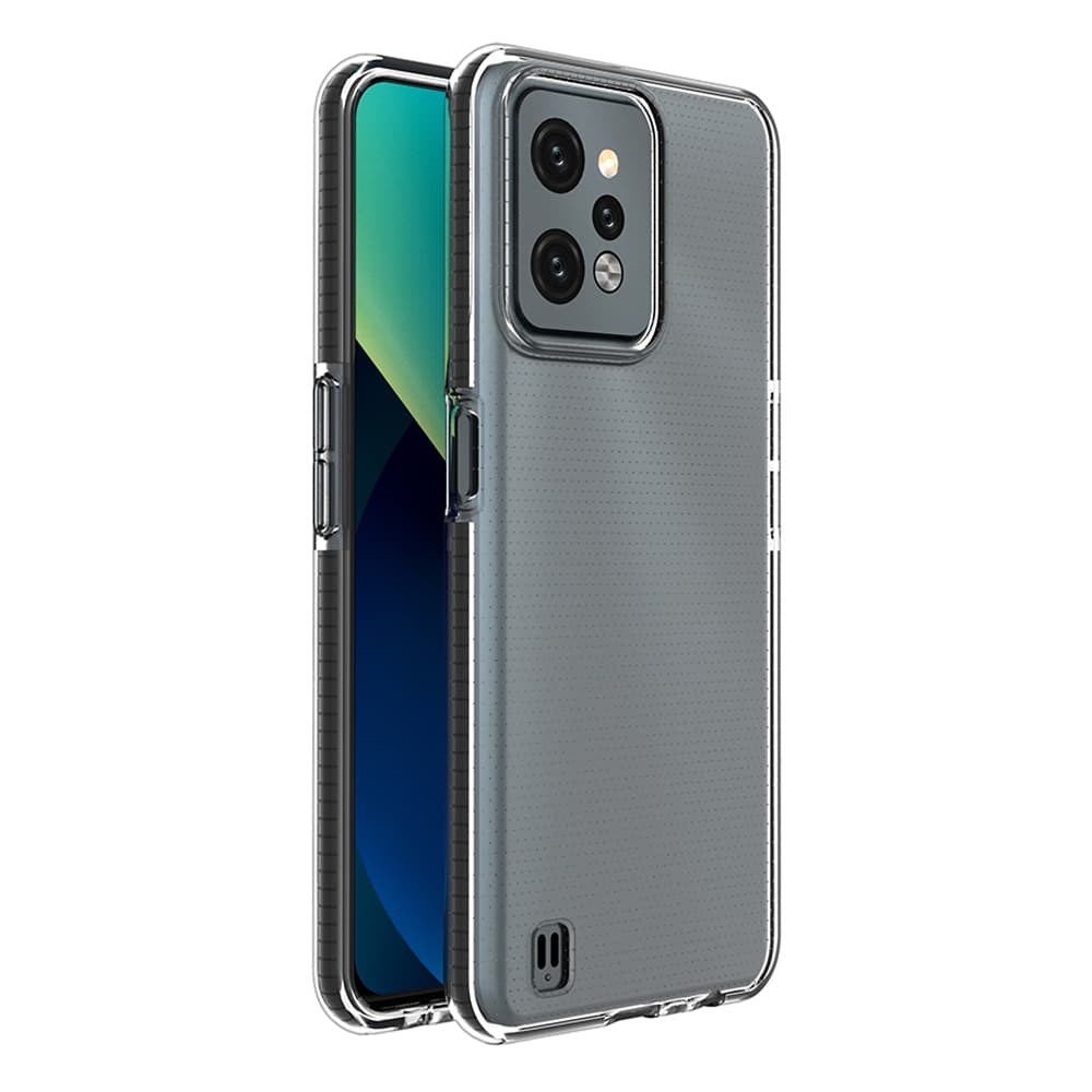Hurtel Spring Case etui za Realme C31, silikonski ovitek z okvirjem, črn