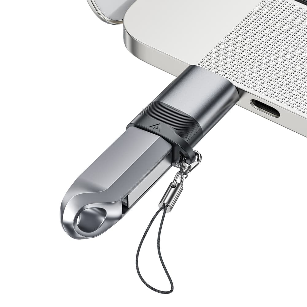 Acefast J8 USB-C na USB-A adapter, siv 4
