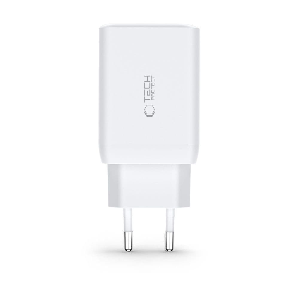 Tech-Protect C65W polnilec 2x USB-C PD 65W / USB-A QC 3.0 - bel 3