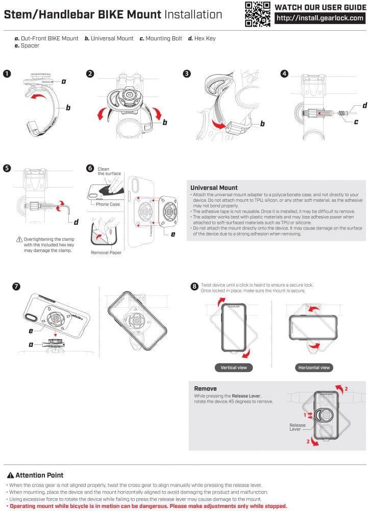 Spigen Gearlock MS100 nosilec za krmilo kolesa – črn 2