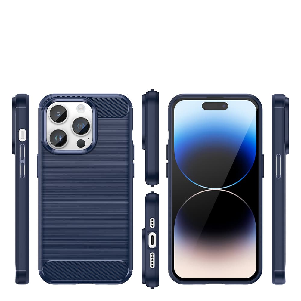 Hurtel Carbon ovitek za iPhone 14 Pro Max, moder 2