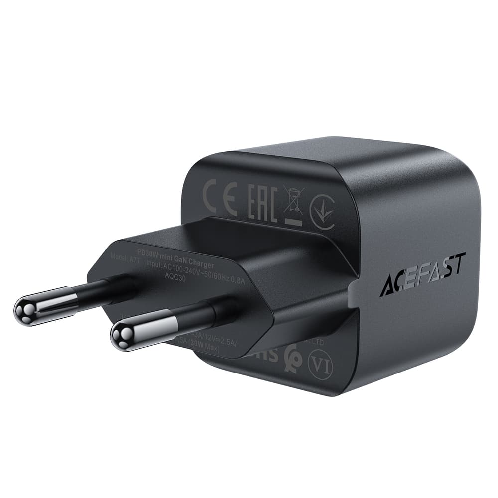 Acefast A77 Mini PD 30W GaN USB-C polnilec, črn 3