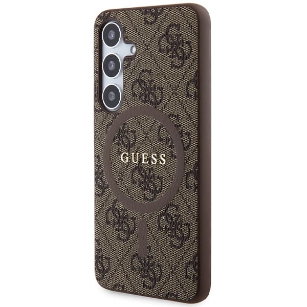Guess 4G ovitek z usnjem in MagSafe za Samsung Galaxy S24 - rjava 2