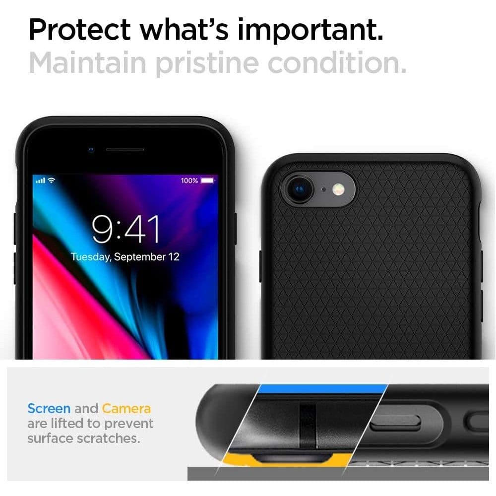 Spigen Liquid Air ovitek za iPhone 7 / 8 / SE 2020/2022 (črn) 5