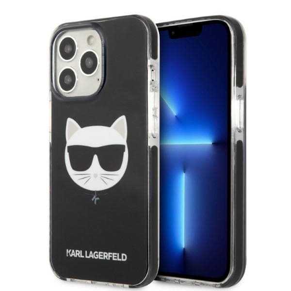 Karl Lagerfeld Choupette Head ovitek za iPhone 13 Pro Max, črn