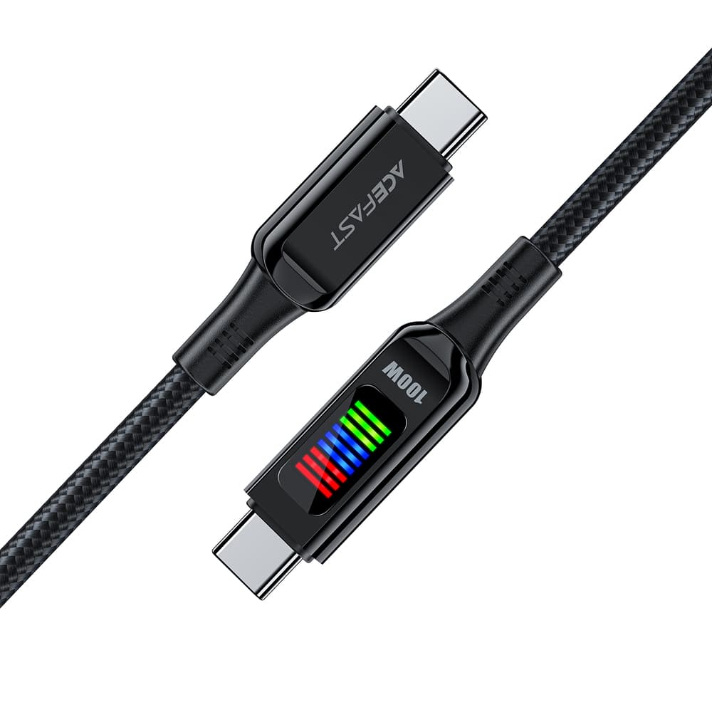 Acefast C7-03 USB-C v USB-C 100W 1.2m kabel z zaslonom, črn 4