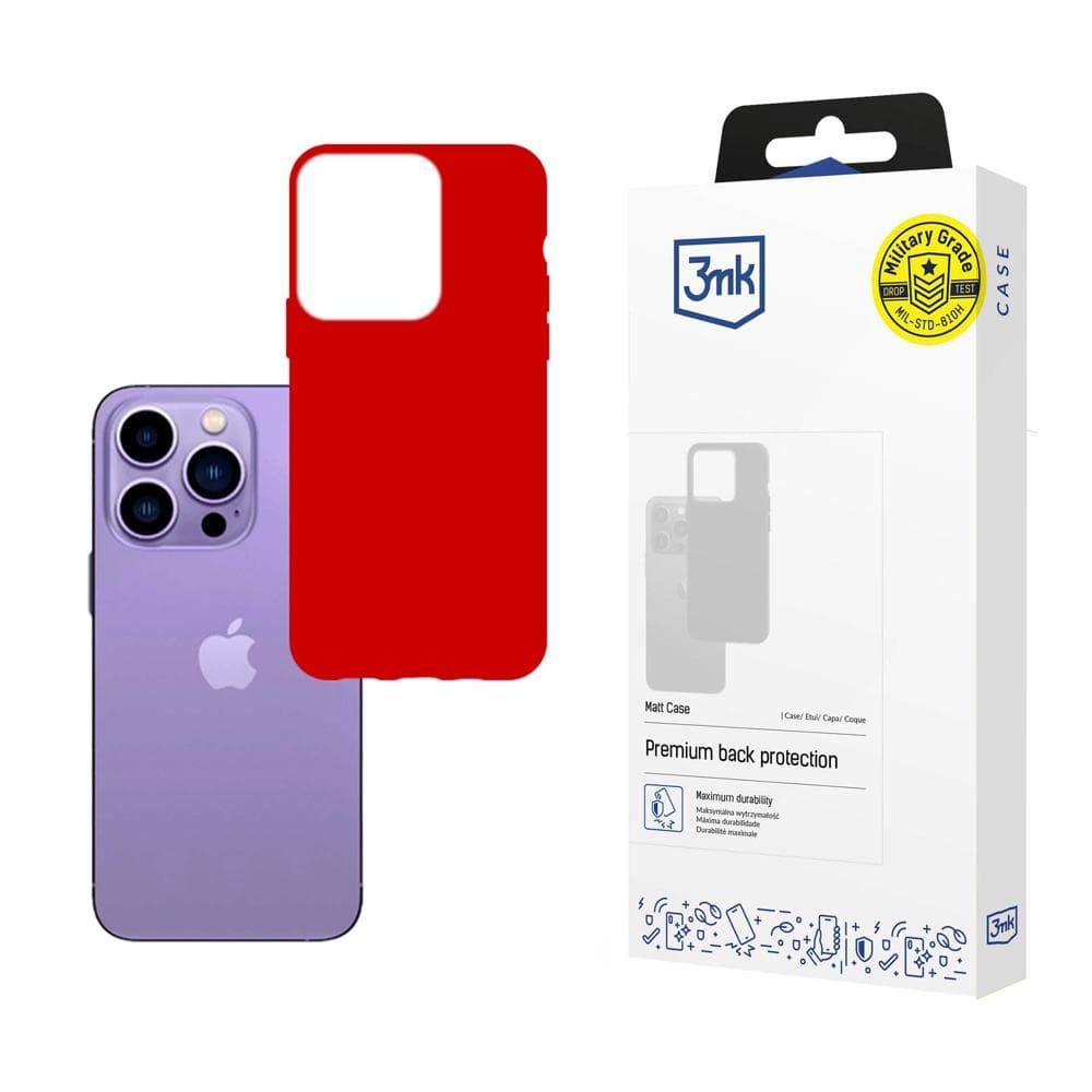 3mk Matt Case ovitek za iPhone 14 Pro Max - rdeča