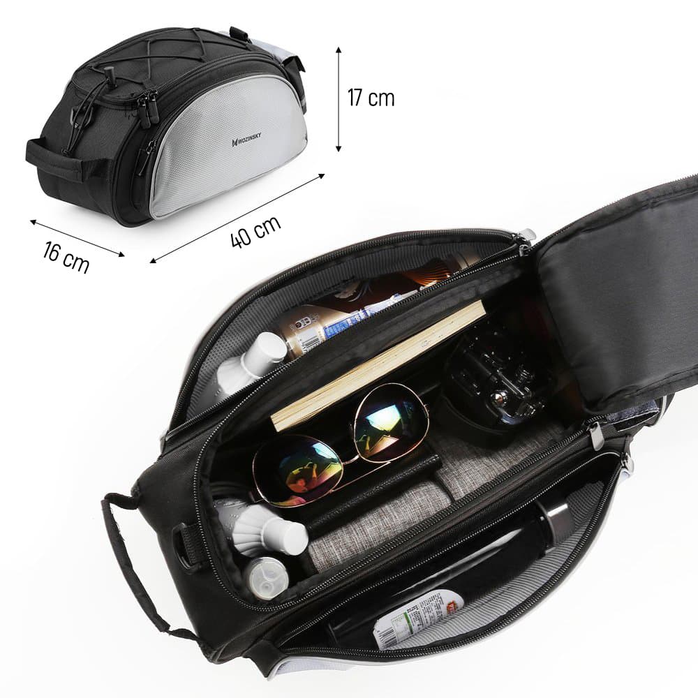 Wozinsky Bike Pannier Bag 13L črna torba za prtljažnik z naramnico 4