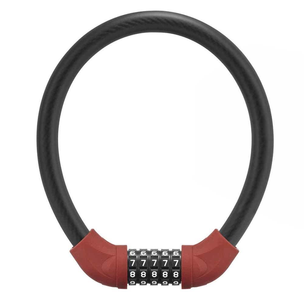Rockbros RKS870-RD Ključavnica s šifro, jekleni kabel, 85 cm - rdeča