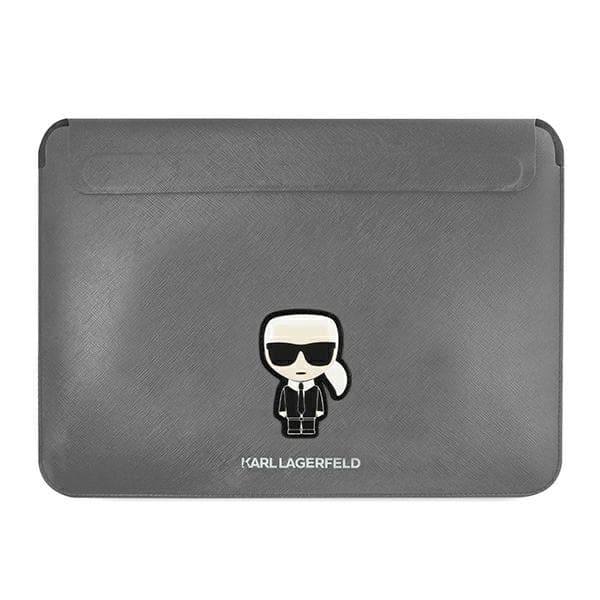 Karl Lagerfeld Saffiano Ikonik Karl etui za 16" prenosnik - srebrna