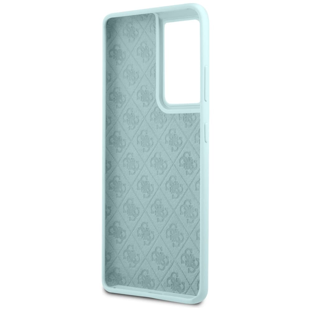 Ovitek Guess Silicone Script Metal Logo za Samsung Galaxy S21 Ultra - Modra 5