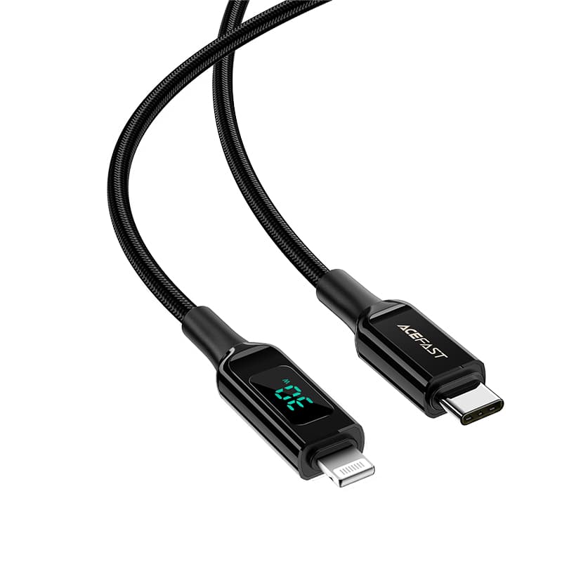 Acefast USB-C v Lightning kabel 1.2m, 30W, 3A, črn (C6-01) 2