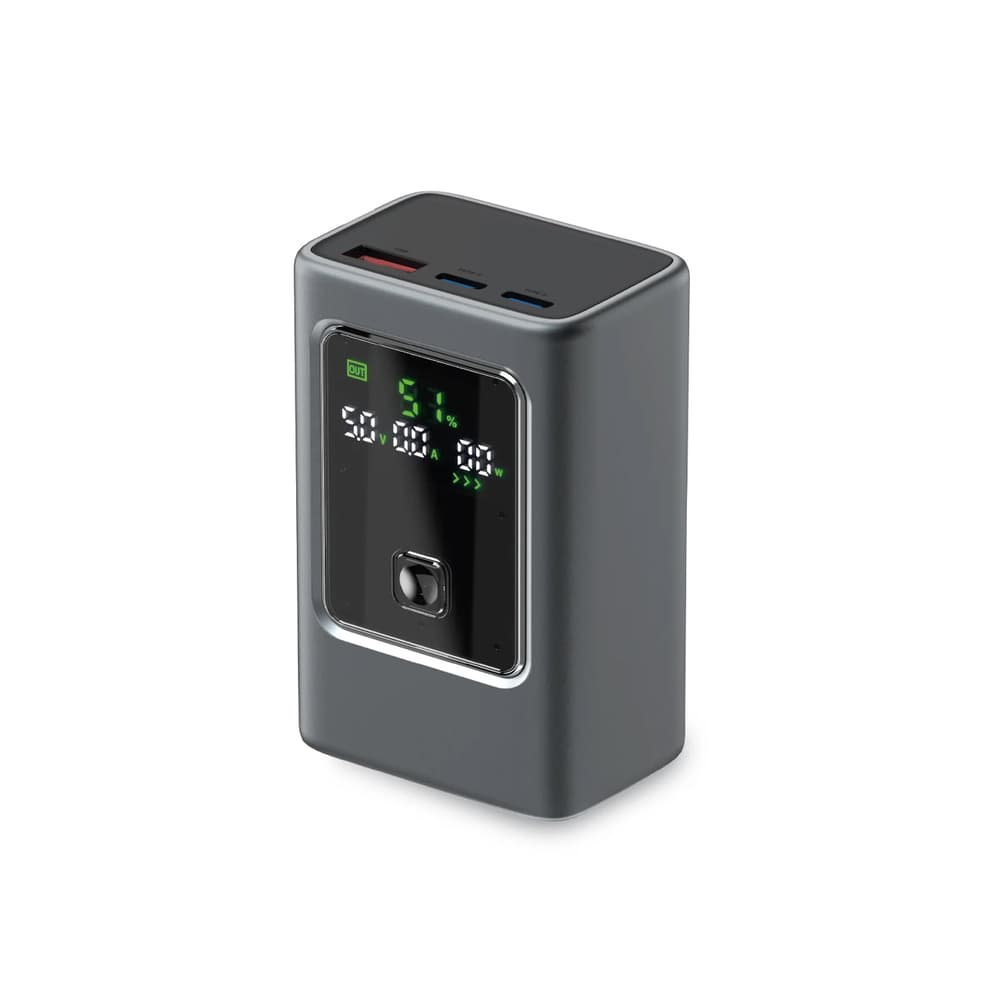 Powerbank SBS 10000mAh PD 35W z LCD zaslonom - siv