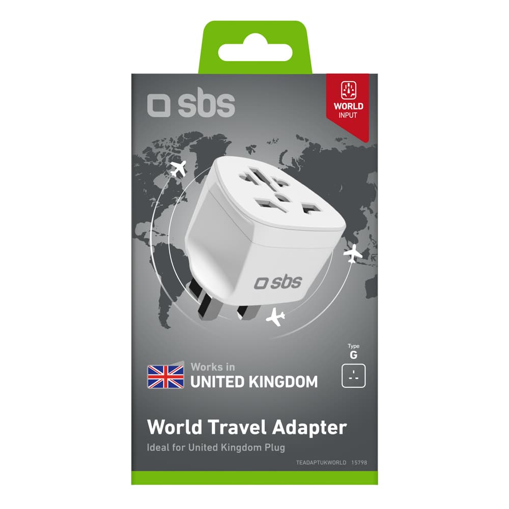 SBS UK potovalni adapter - univerzalni - bel 2