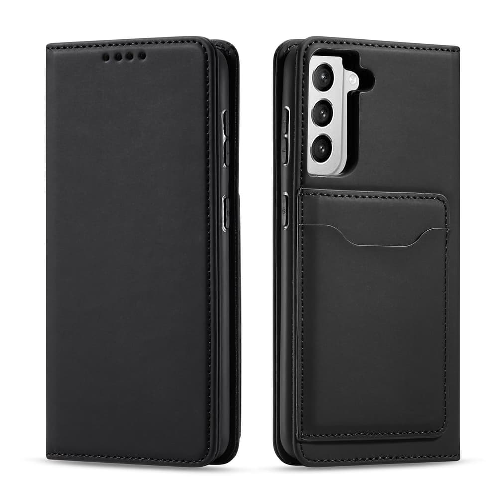 Hurtel Magnet Card ovitek za Samsung Galaxy S22+, etui, denarnica in stojalo, črn
