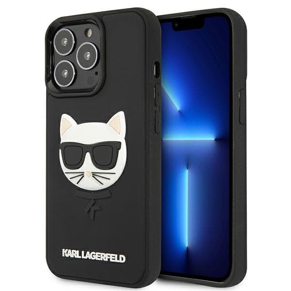 Ovitek Karl Lagerfeld 3D Rubber Choupette za iPhone 13 / 13 Pro - črn