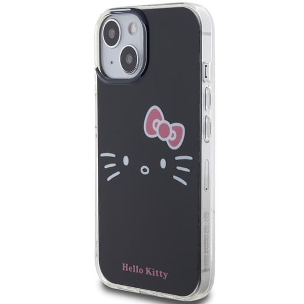 Hello Kitty ovitek IML Kitty Face za iPhone 15 - črna 2