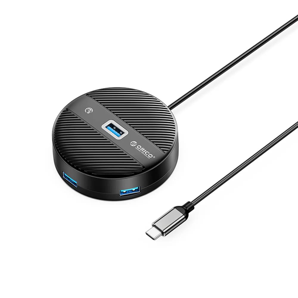 Orico YS1-C2 USB hub s 4 vrati (1x USB-A 3.0 + 3x USB-A 2.0), 0.3m, črn