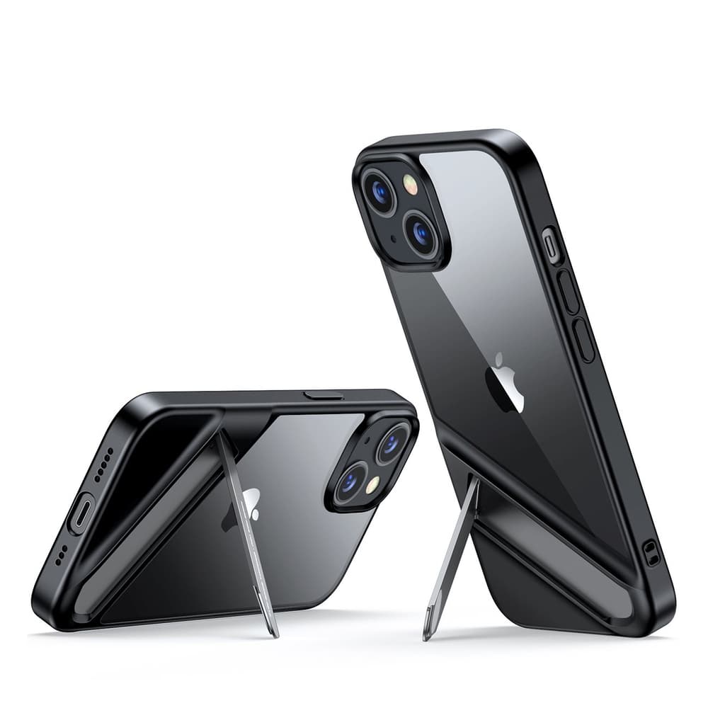 Ugreen Kickstand etui za iPhone 14 Plus z gel okvirjem in stojalom - prozoren
