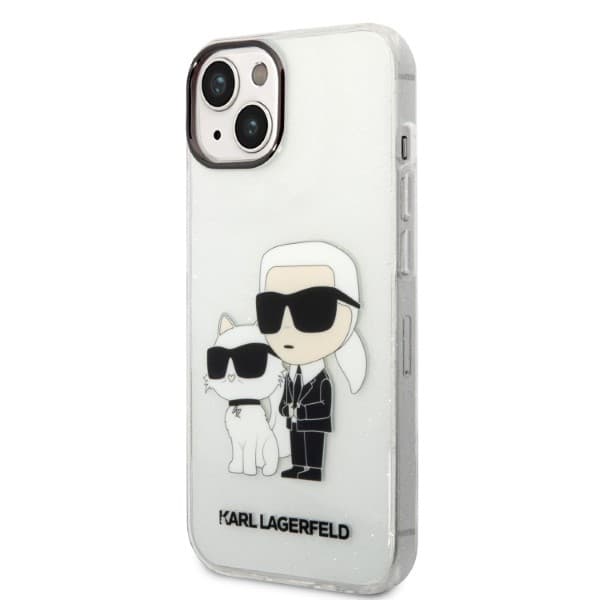 Karl Lagerfeld Glitter Karl & Choupette etui za iPhone 14 Plus - prozoren 2