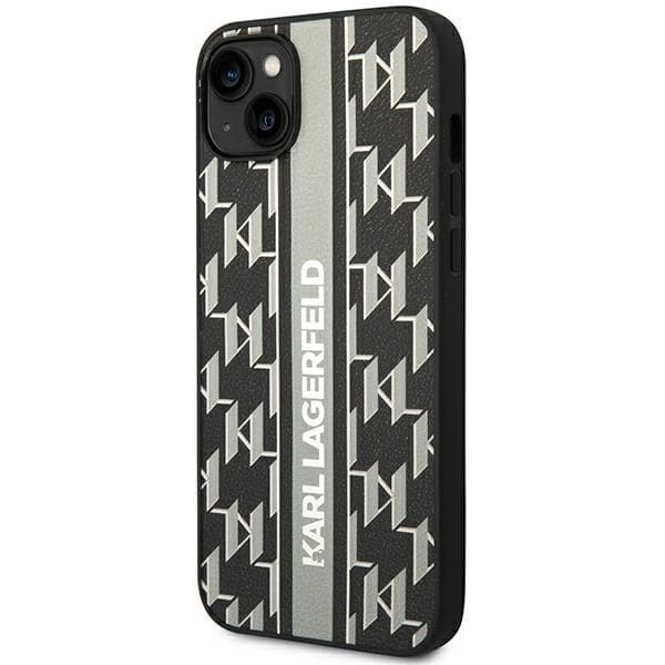 Karl Lagerfeld ovitek za iPhone 14 Plus (6,7") Monogram Stripe, siv 2