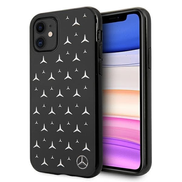 Ovitek Mercedes Silver Stars za iPhone 11 / Xr - črn