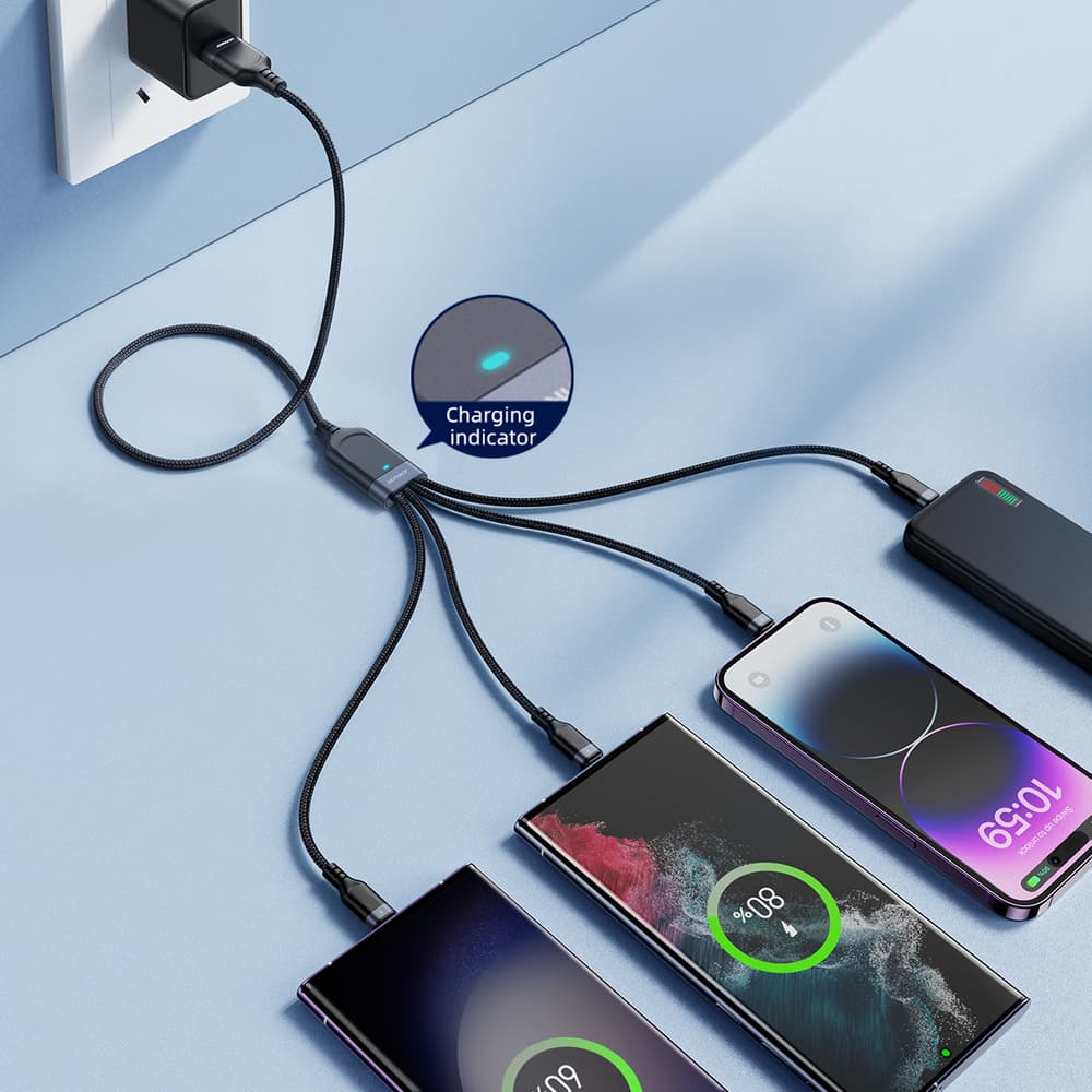 Joyroom 4v1 USB-A kabel (USB-C, USB-C, Lightning, Micro USB) 1.2m - črn 7