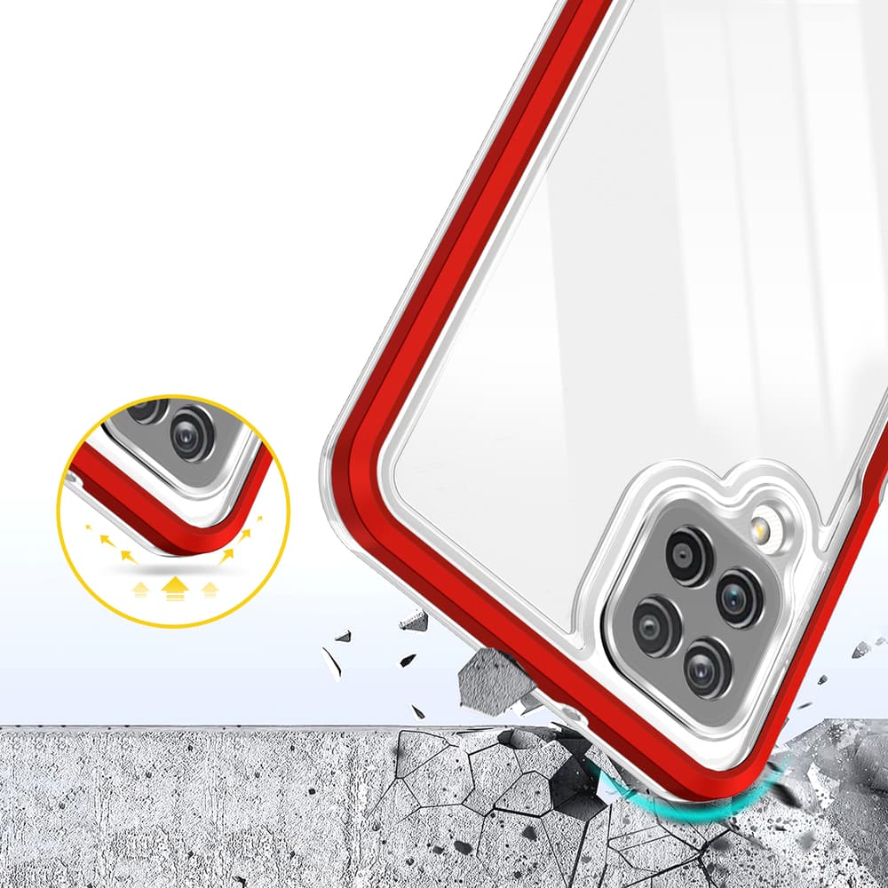 Hurtel ovitek Clear 3in1 za Samsung Galaxy A22 4G, rdeč 6