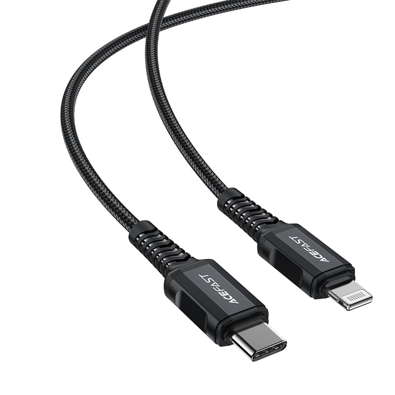 Acefast C4-01 Lightning - USB-C PD kabel 30W 3A 1.8m (MFI) - črn 3