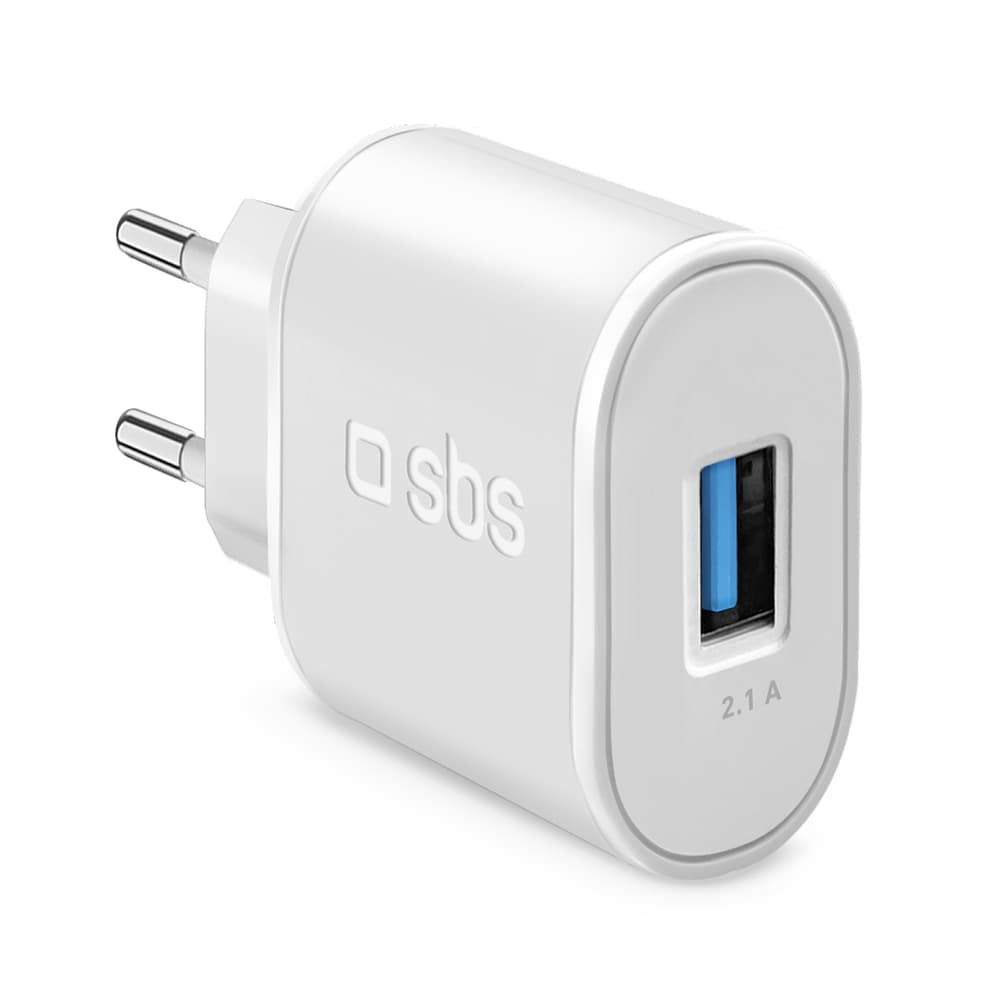 SBS TETR1USB2AWFAST 10W USB-A zidni polnilnik - bel