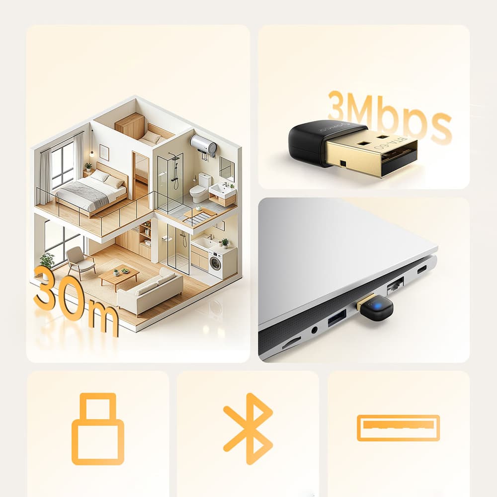 Orico BTA-60 Bluetooth 5.3 adapter - črn 4