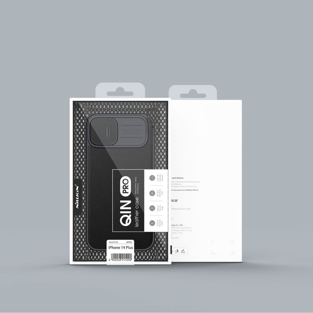 Nillkin Qin Cloth Pro Flip ovitek za iPhone 14 Plus, moder 6