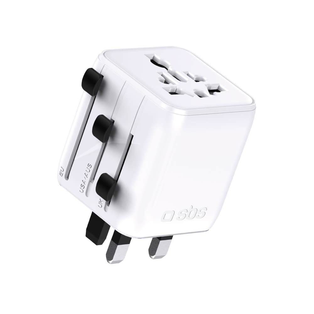 SBS TEADAPTUNI univerzalni potovalni adapter (bel)