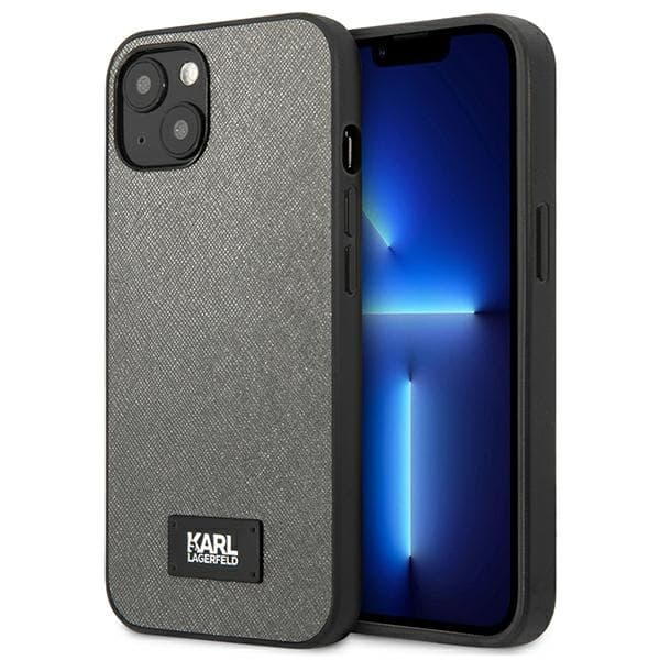 Karl Lagerfeld Saffiano Plaque ovitek za iPhone 13 mini (5,4") - sreber