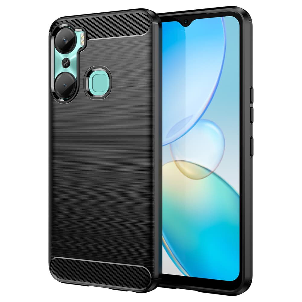 Carbon Case etui za Infinix Hot 12 Pro, črn