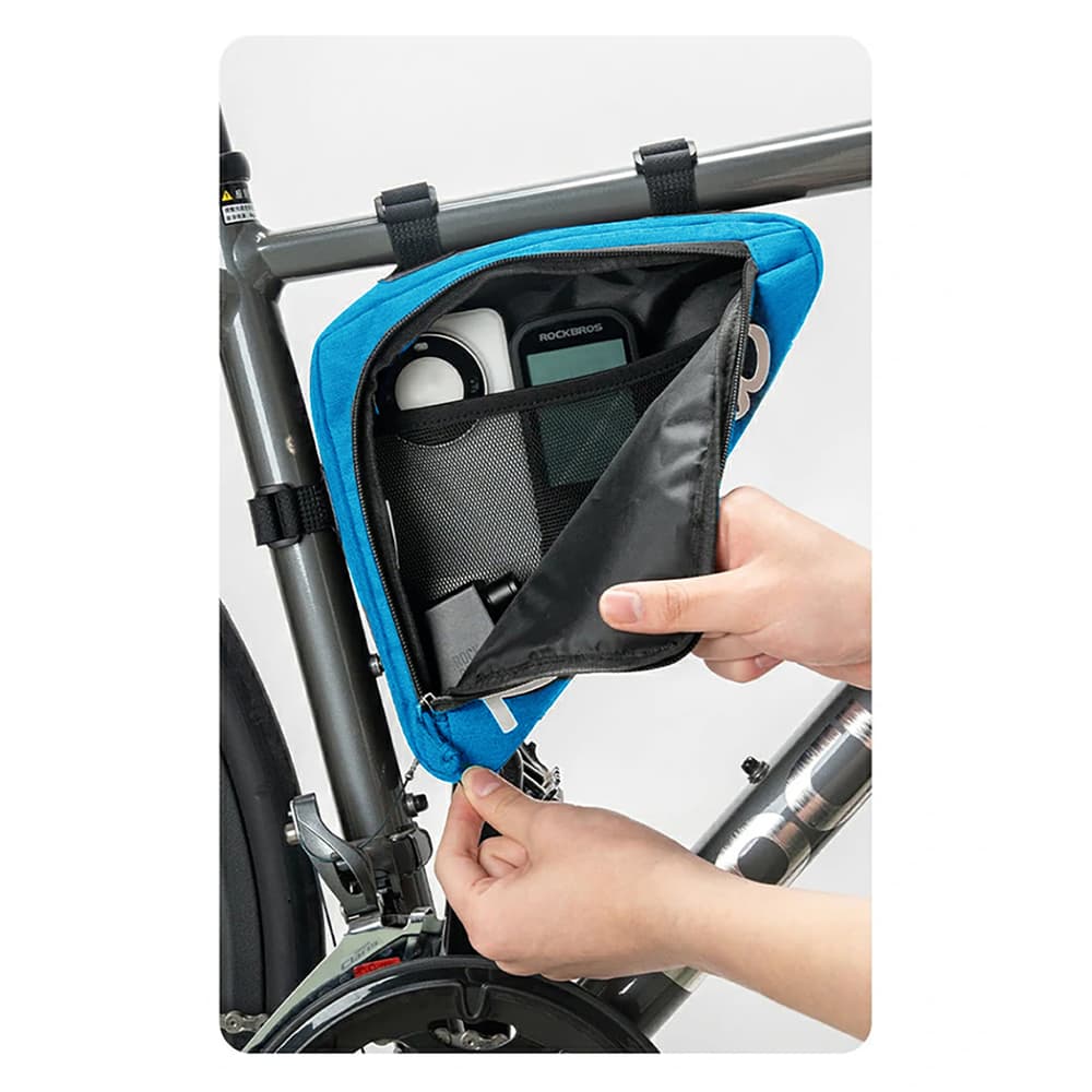 Rockbros G002 trikotna torba za okvir 1,4L - modra 3