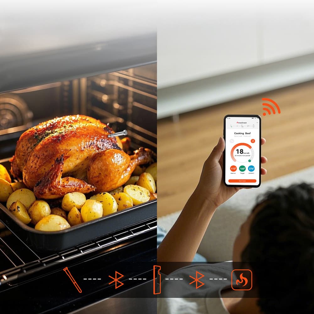 Meatmeet S Pro kuhinjski termometer z Bluetooth app, žar, pečica, smoker - siv 8