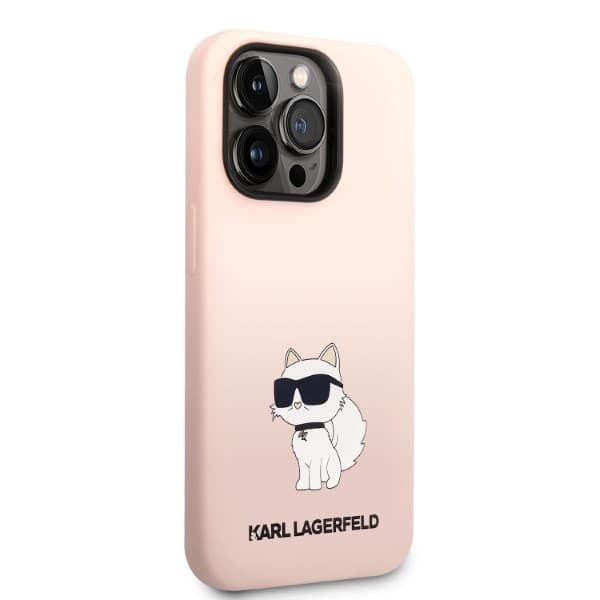 Karl Lagerfeld Silicone Choupette ovitek za iPhone 14 Pro Max - roza 4