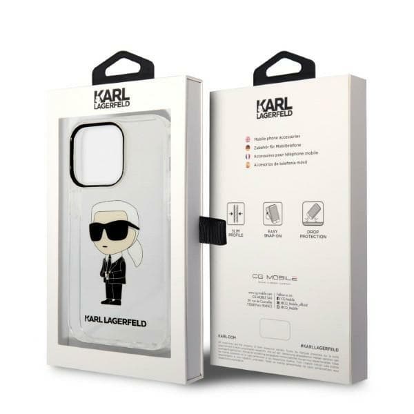 Karl Lagerfeld Ikonik Karl ovitek za iPhone 14 Pro Max - prozoren 8