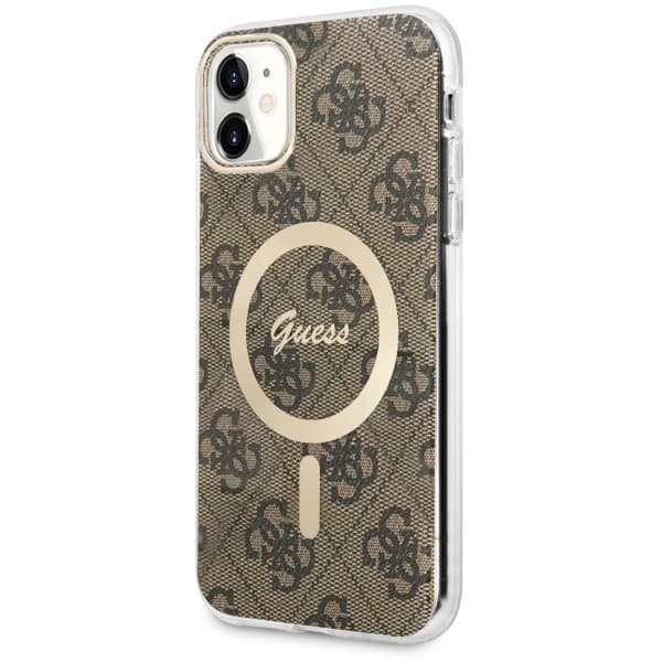 Ovitek Guess GUHMN61H4STW za iPhone 11 6.1" – rjav 4G MagSafe
