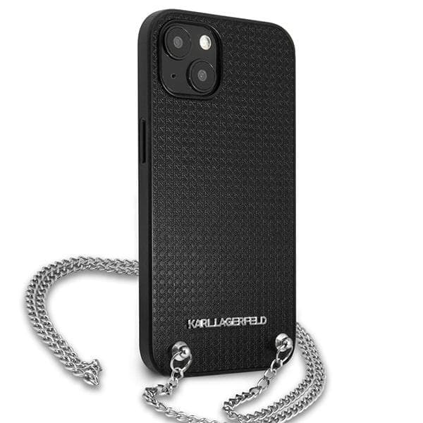 Karl Lagerfeld Leather Textured & Chain ovitek za iPhone 13 mini (5,4") - črn 4