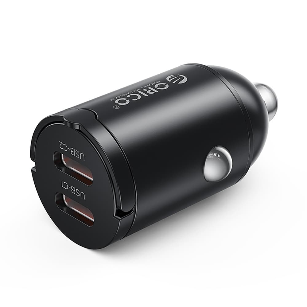 Orico MiniRing 30W avtomobilski polnilnik, 2x USB-C - črn