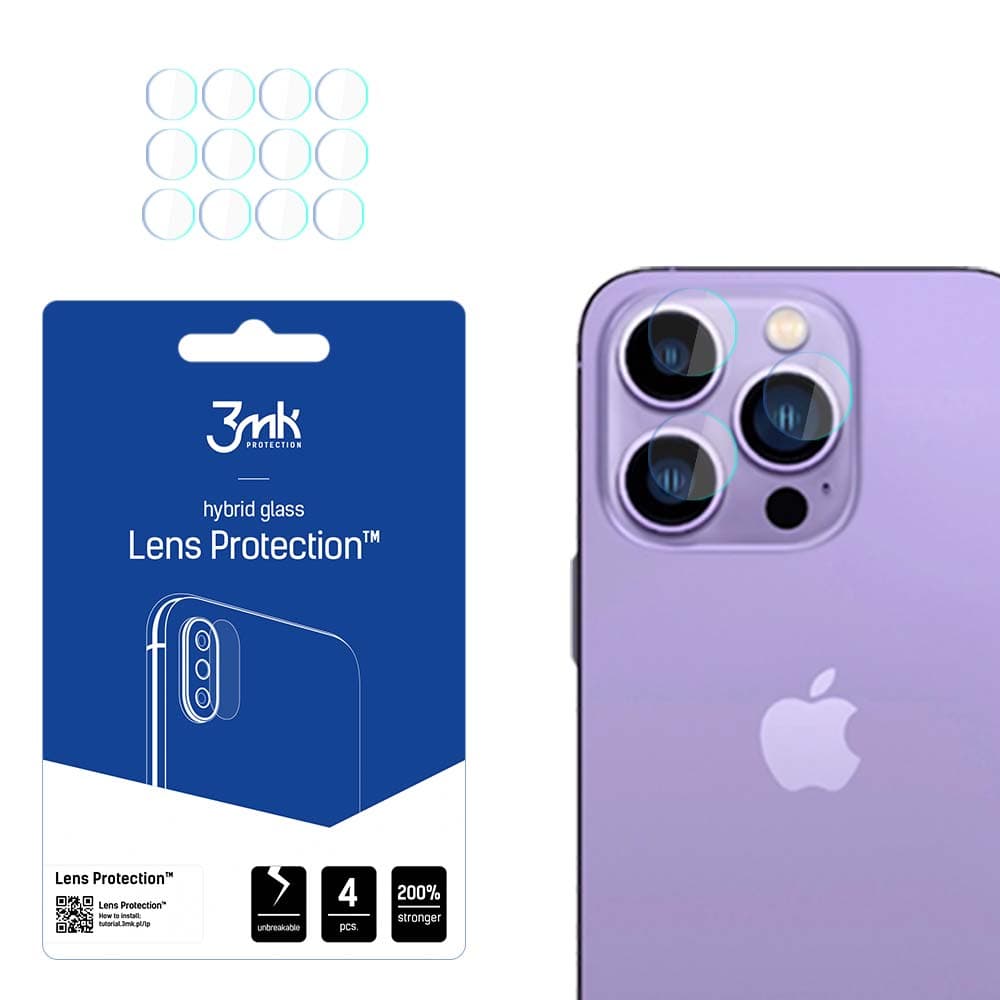 3mk Lens Protection steklo za kamero iPhone 14 Pro Max / 14 Pro (7H)