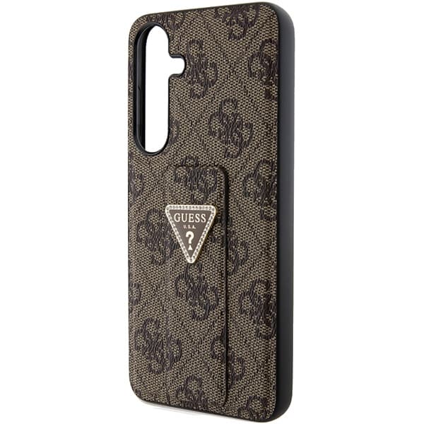Guess Grip Stand 4G Triangle Strass etui z MagSafe za Samsung S24 - rjava 6
