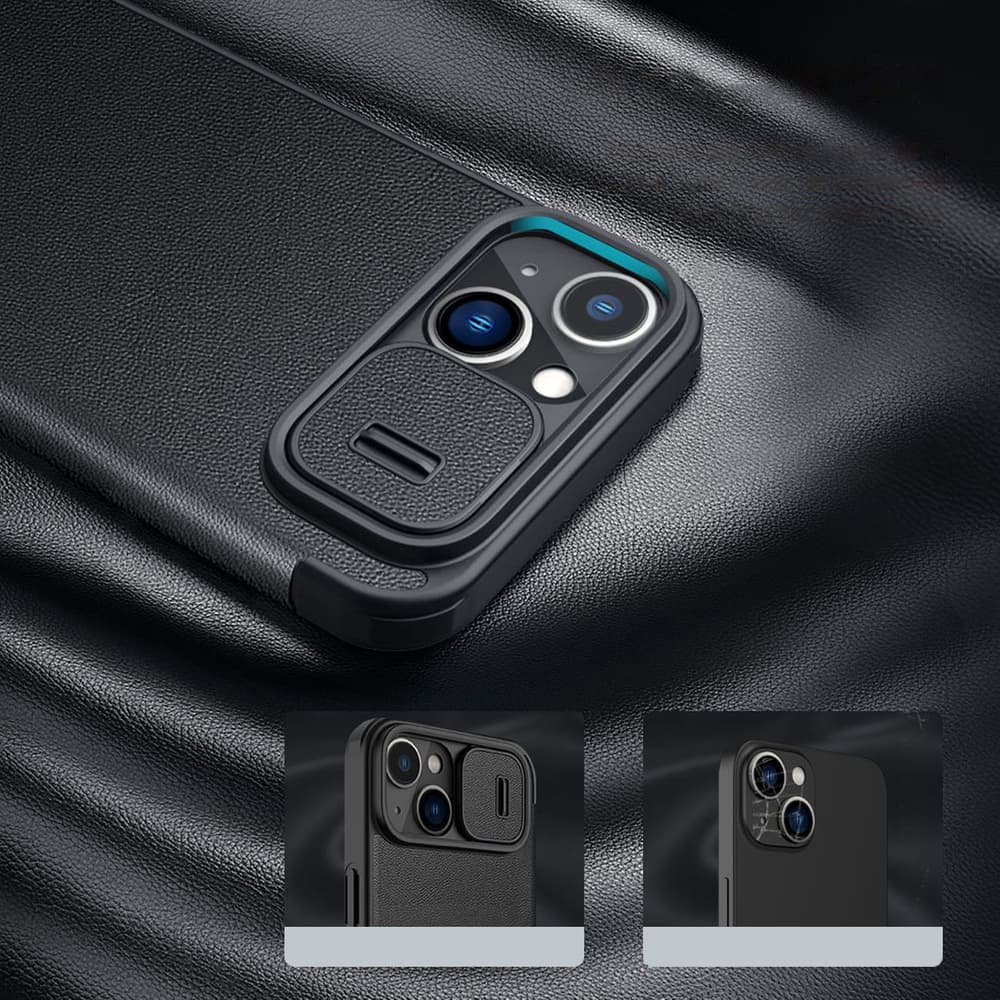 Nillkin Qin Cloth Pro Flip ovitek za iPhone 14 Plus, moder 8