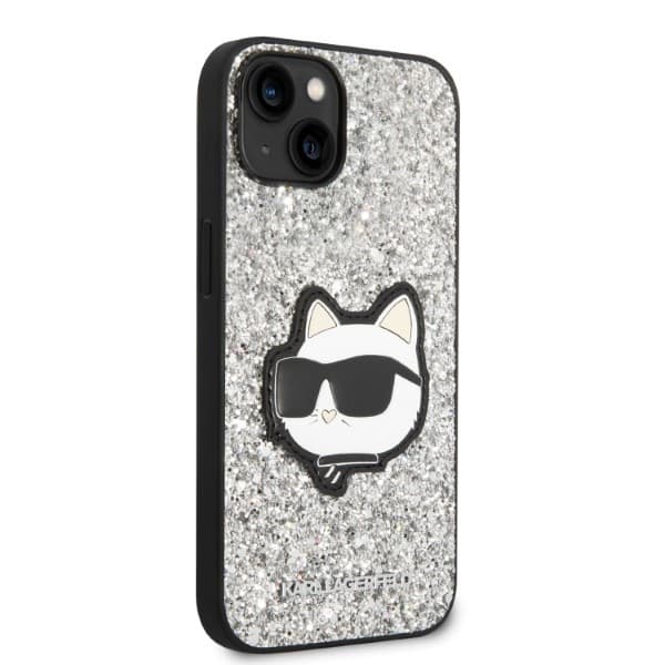 Karl Lagerfeld Glitter Choupette Patch etui za iPhone 14 Plus 6.7" srebrno 4